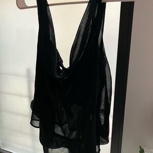 LOVE TREE Black Sheer Sleeveless Top